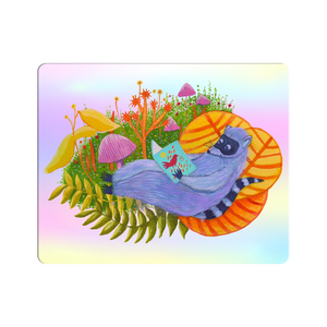 Reading Raccoon - Holographic Sticker